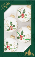 Holly And Berries 4 Pack - Silver - Balls