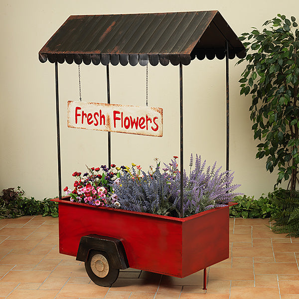65 inch Antique Metal Flower Cart