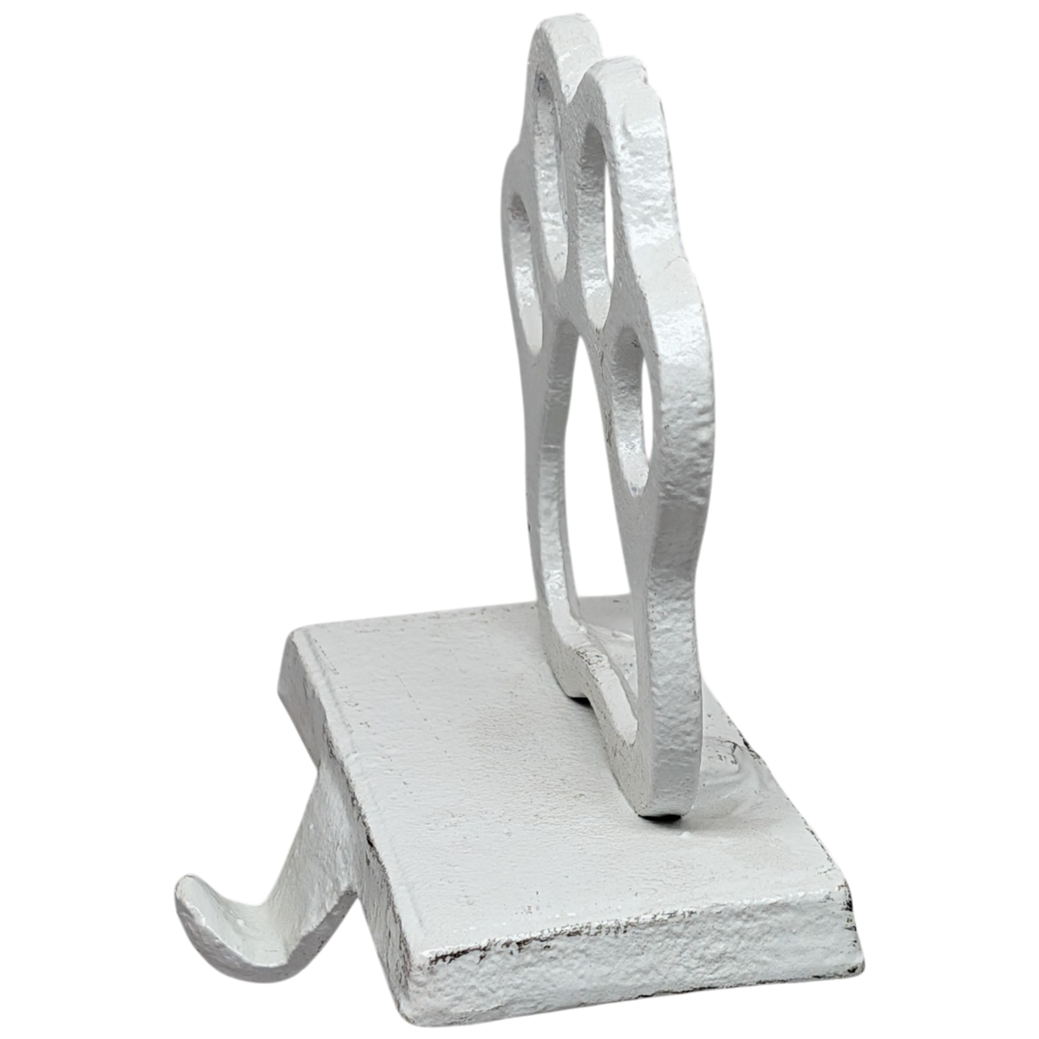 Cast Iron Paw Print Stocking Holder - White