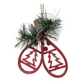 Wooden Snowshoe Floral Ornament -
