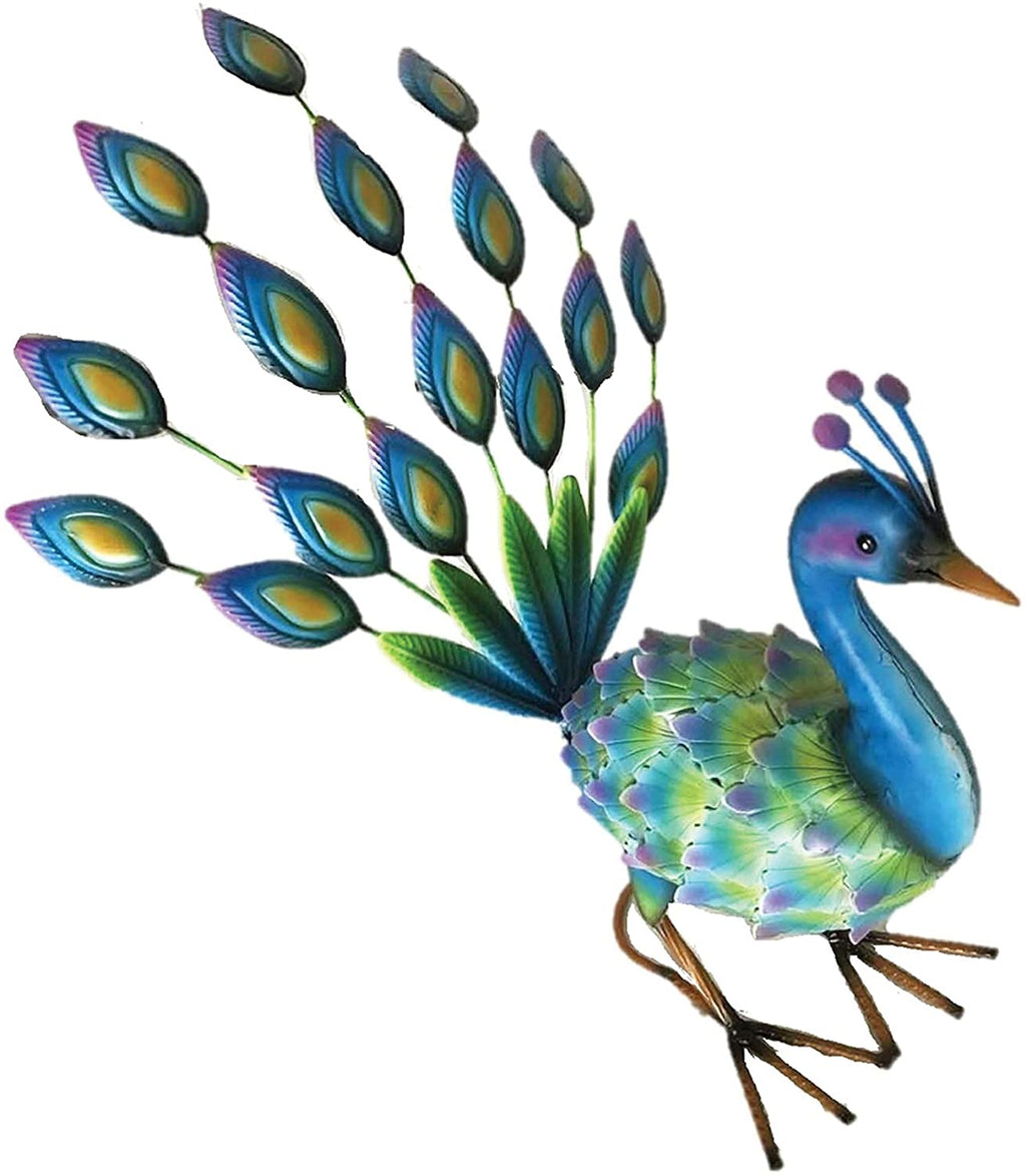 16 Inch Iron Peacock Garden Decor