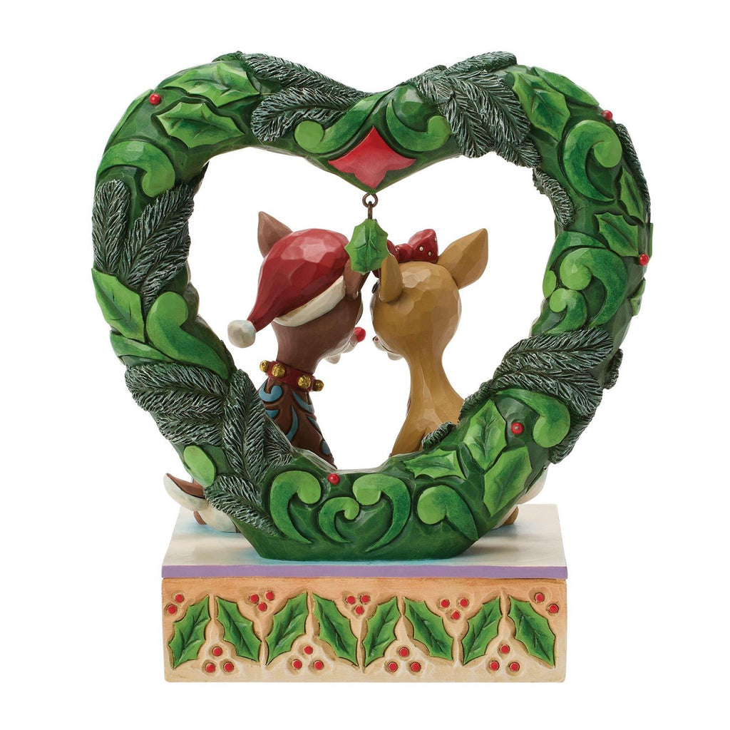 Rudolph and Clarice Heart Wreath Diorama
