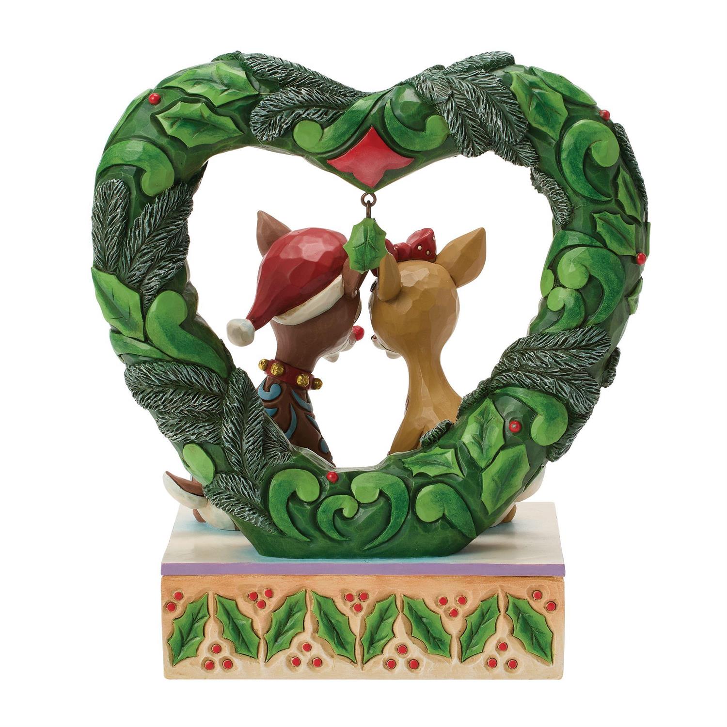 Rudolph and Clarice Heart Wreath Diorama