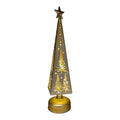 Etched Glass Tree with Star Topper LED Luminary