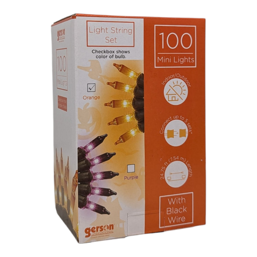 Orange Flame Mini Light String - 100 Lights - 24 Feet long