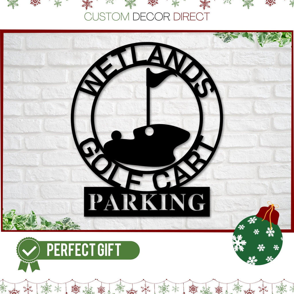 Golf Metal Sign, Personalized Golf Sign, Gold Cart Parking, Metal Wall Art, Metal Sign, Custom Golf Sign, Gift for Him, Golf Gifts 19th hole