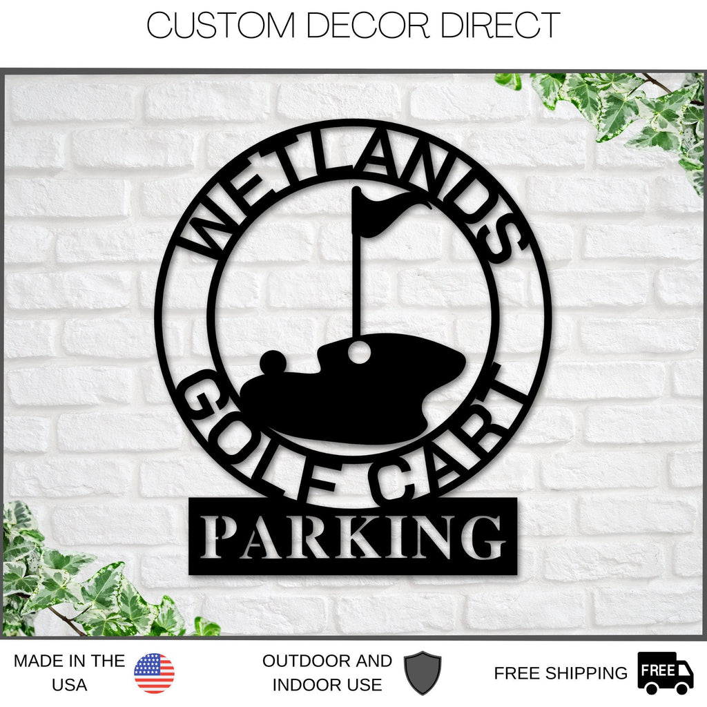 Golf Metal Sign, Personalized Golf Sign, Gold Cart Parking, Metal Wall Art, Metal Sign, Custom Golf Sign, Gift for Him, Golf Gifts 19th hole