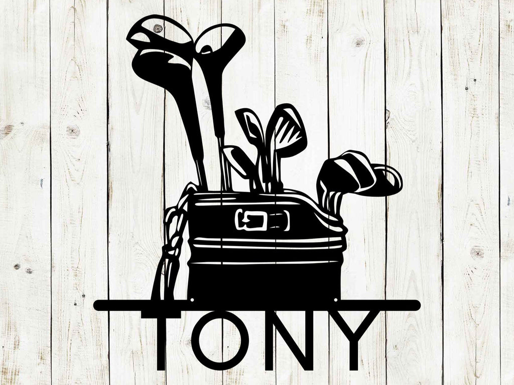 Golf Bag Custom Name Metal Sign