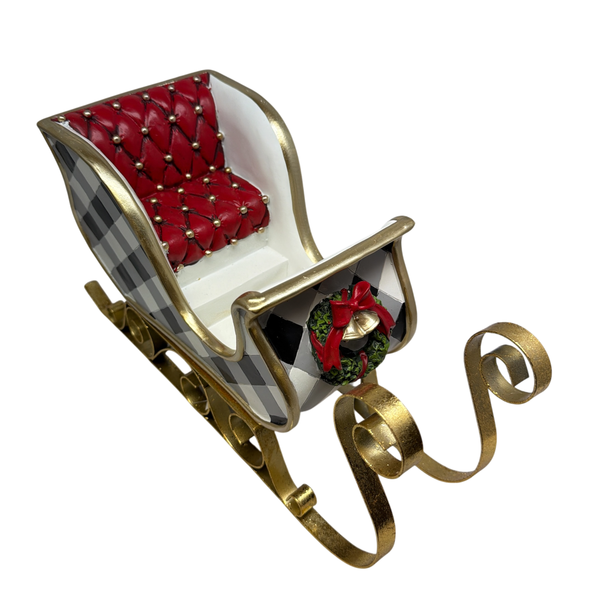 Black and White Holiday Sleigh - Large