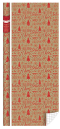 Foil Embossed Kraft Roll Wrap - 30" x 120" - Christmas Notions