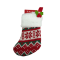 Mini Knit Stocking - Red With Red Snowflake
