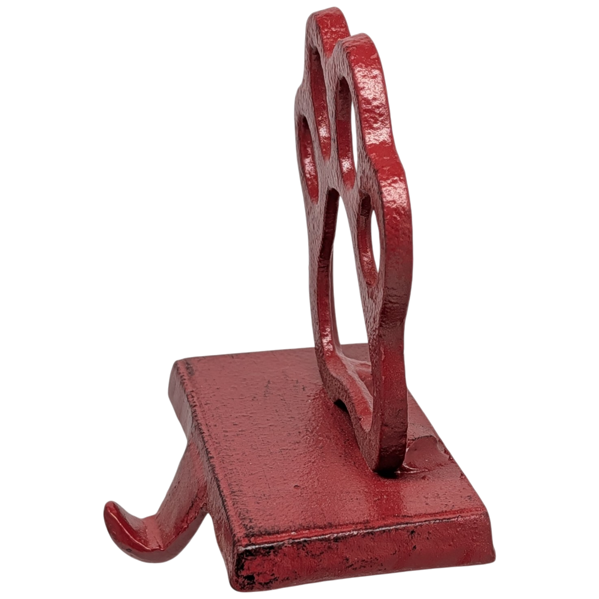 Cast Iron Paw Print Stocking Holder - Red