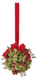 Velvet Ribbon Door Decor Kiss Balls - Red