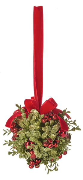 Velvet Ribbon Door Decor Kiss Balls - Red