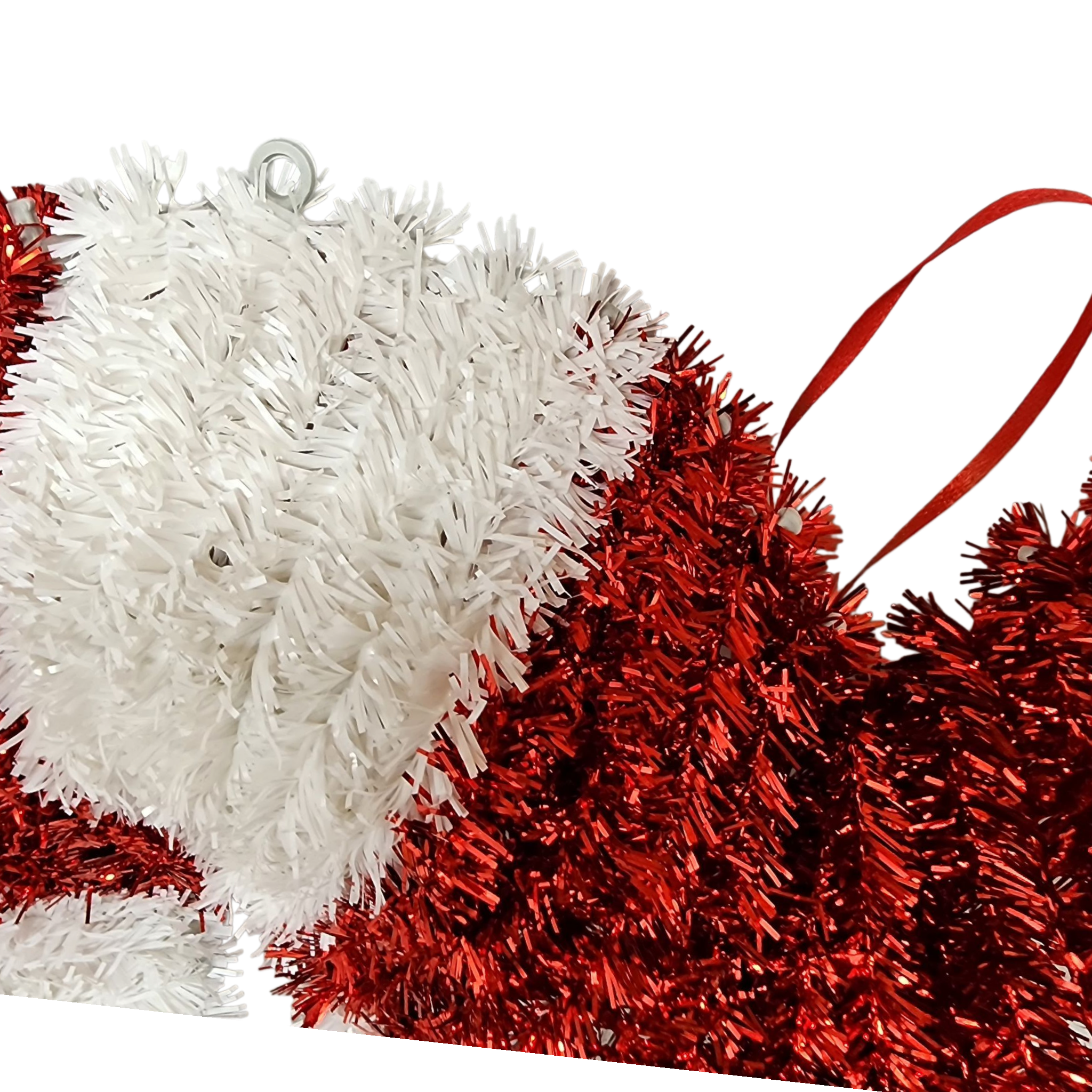 Crossed Candy Canes Tinsel Wall Decor - 19" Tall