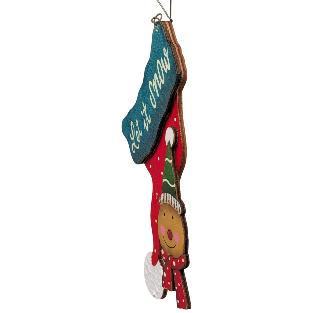 Mistletoe Magic: "Let it Snow" Gingerbread Charm Ornament