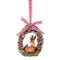 Festive Reindeer Forest Pinecone Wreath Ornament