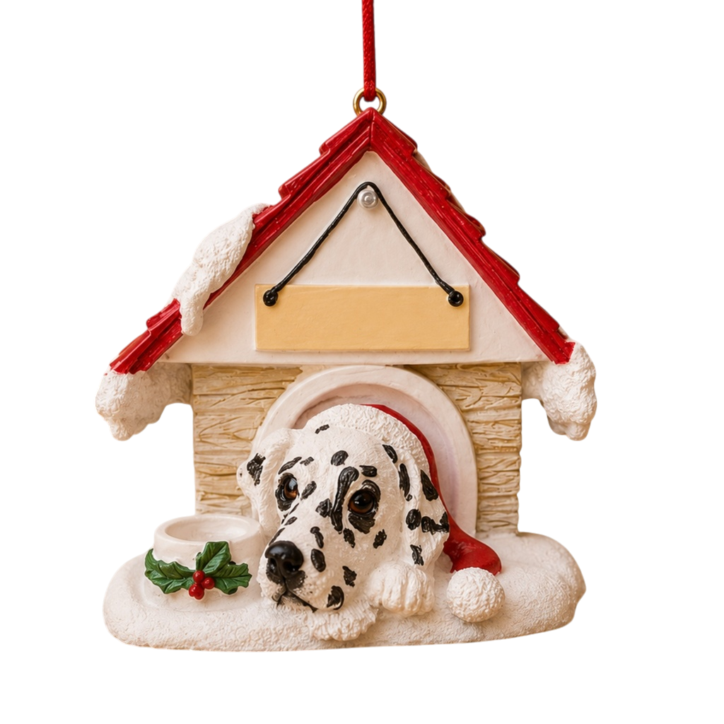 Ceramic Doghouse Ornament - Dalmatian