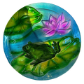 Frog Fused Glass Bird Bath