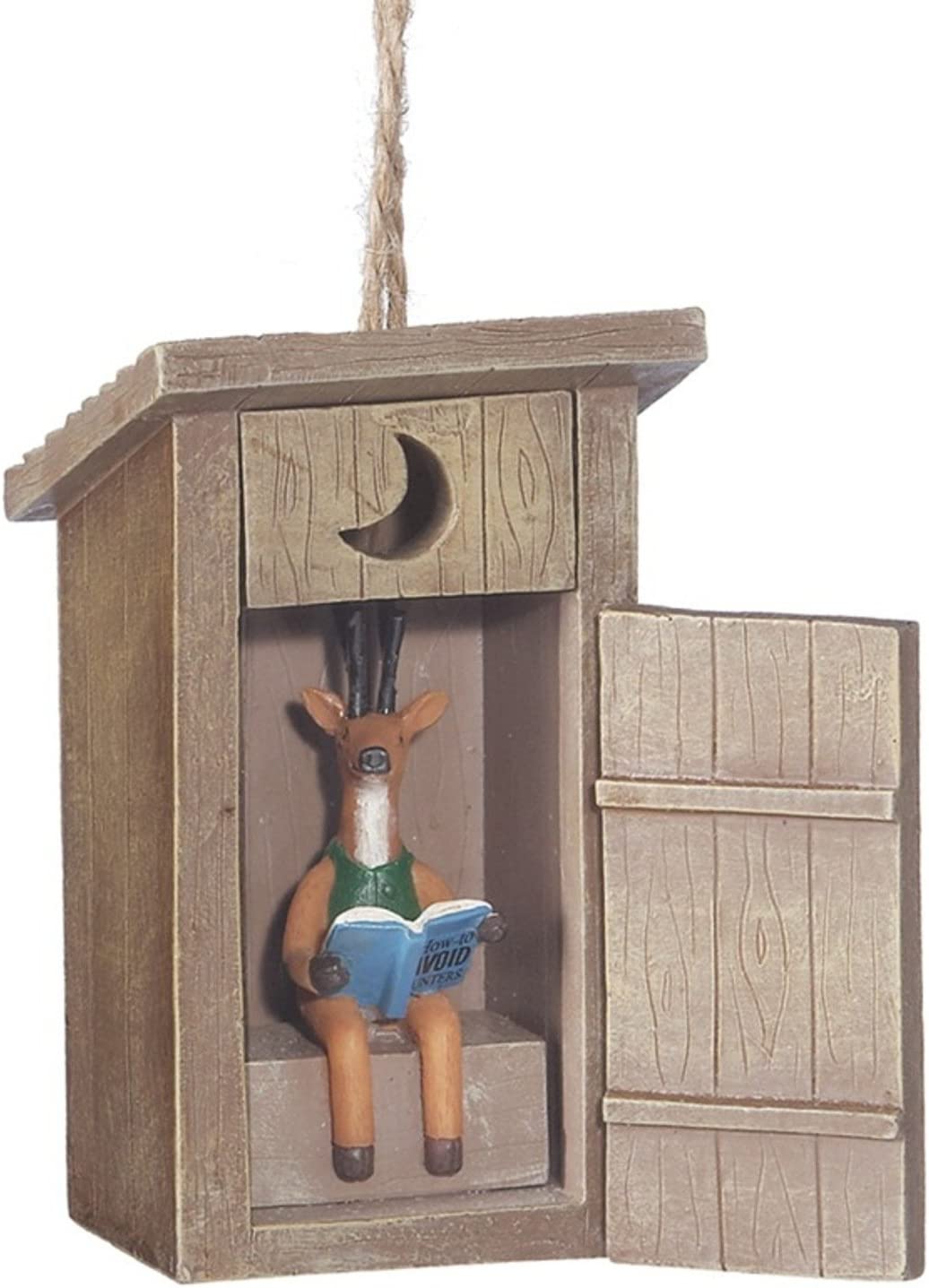 Outhouse with Deer Inside Ornament