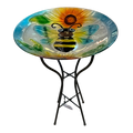 Bumble Bee Fused Glass Bird Bath