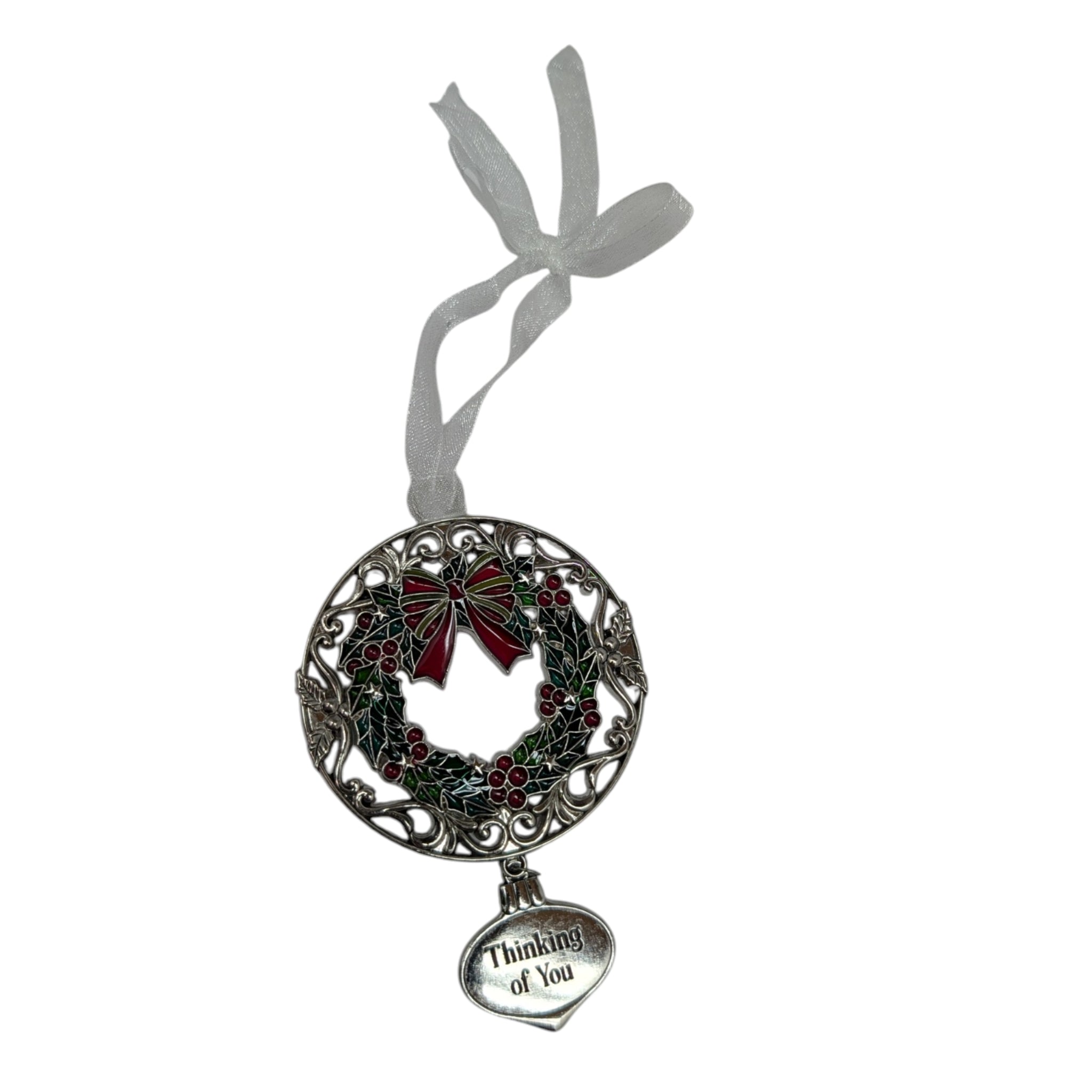 Thinking of You Wreath - Colors of Christmas Ornament