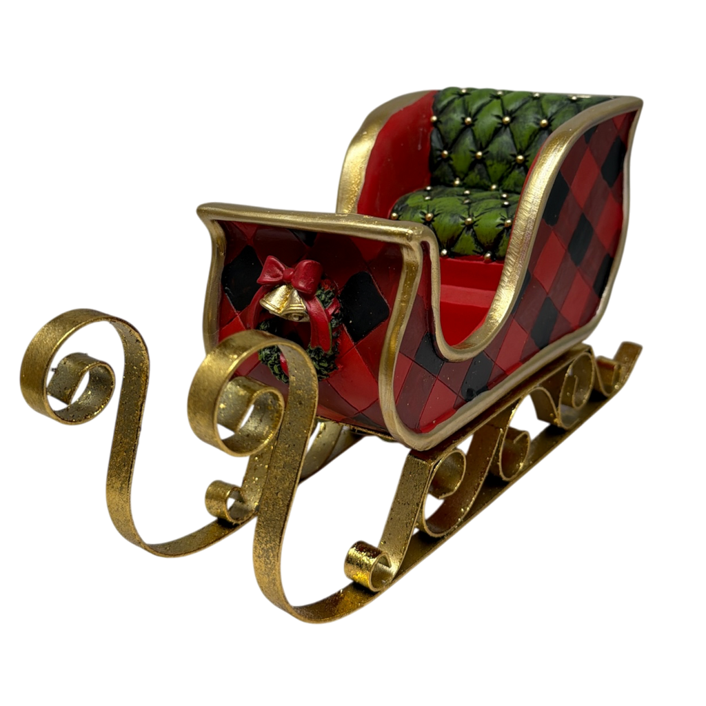 Resin & Metal Holiday Sleigh - Medium
