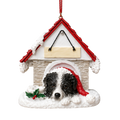 Ceramic Doghouse Ornament - Border Collie