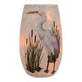 Frosted Glass Vase Lamp - Great Heron