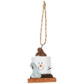 S'mores Baby in Blue: A Cozy Campfire Cherub Ornament