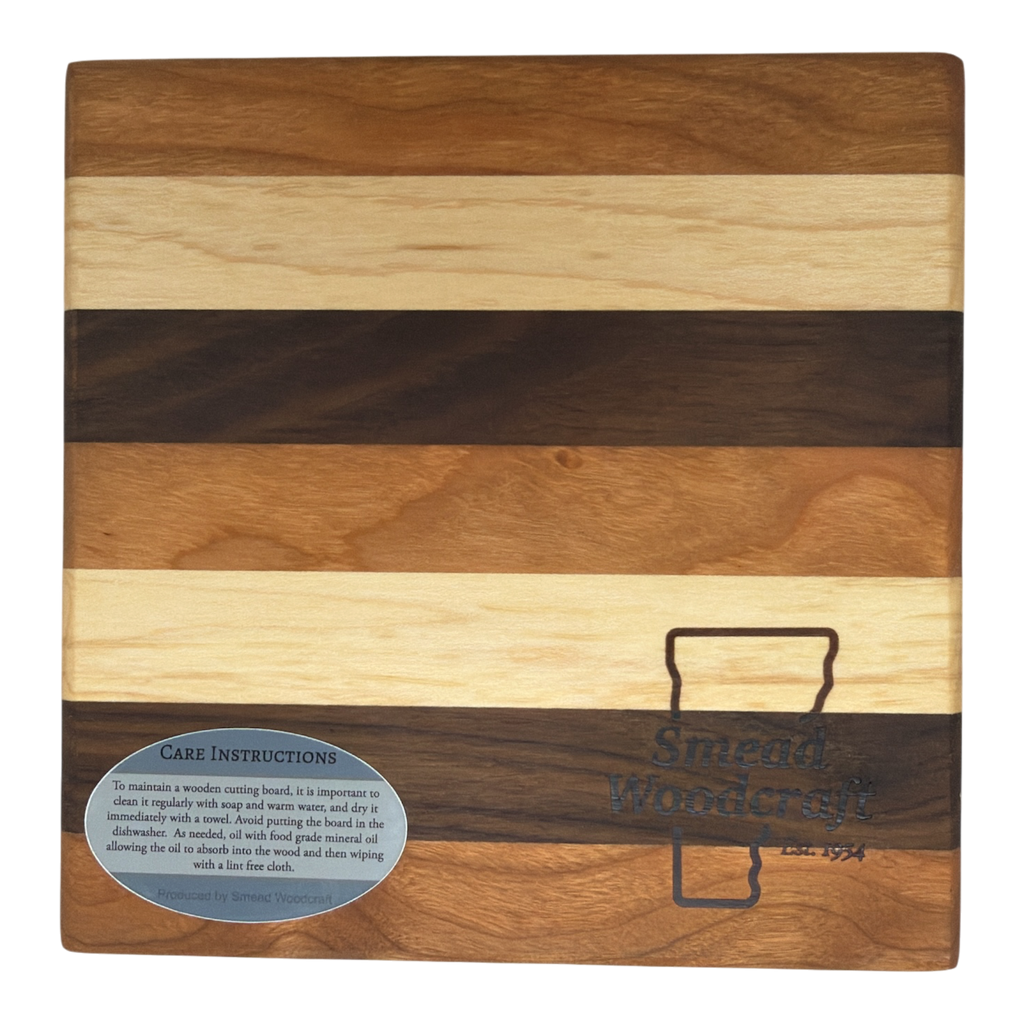 Vermont Artisan  Tri Color Routed Square Cutting Board