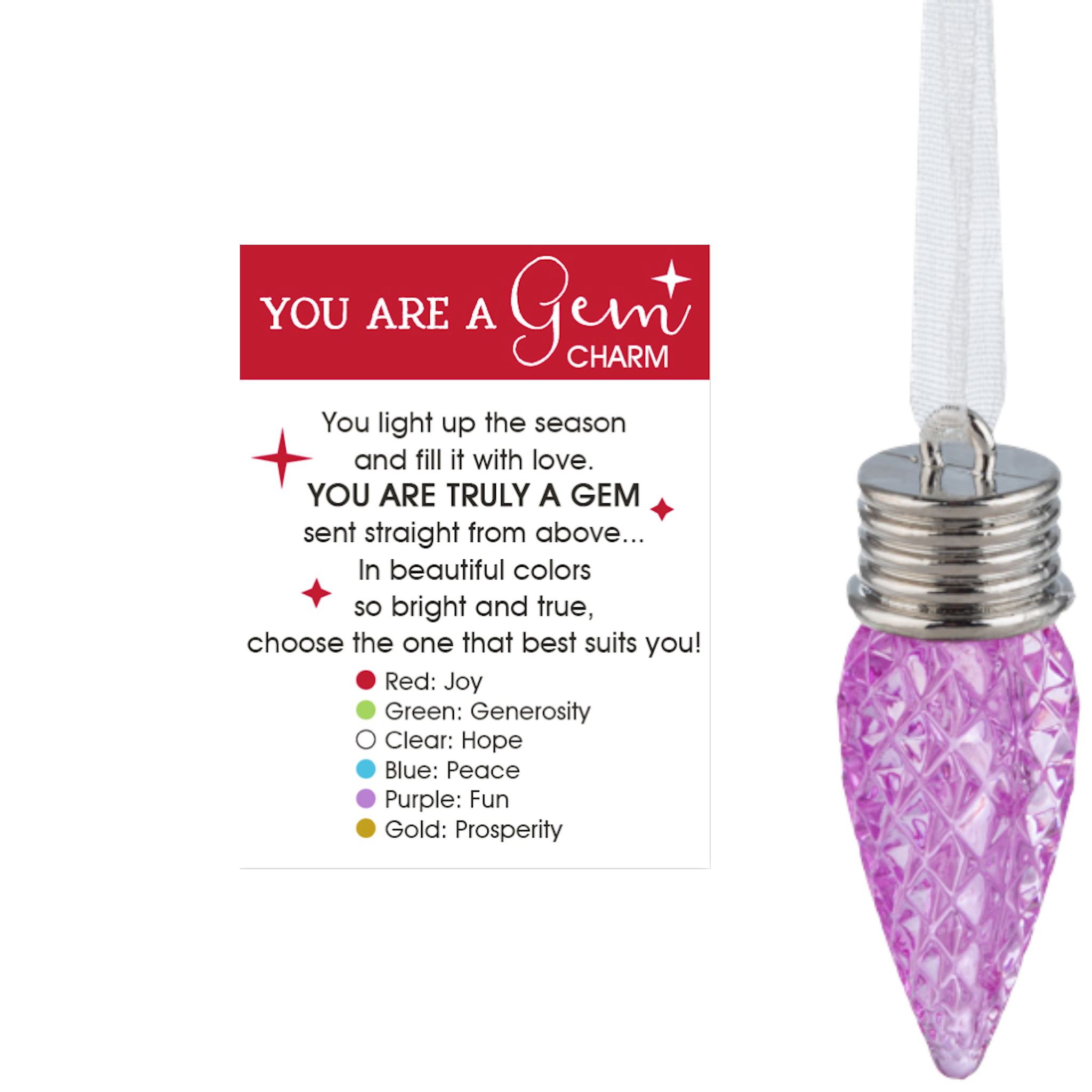You Are A Gem Charm - Purple