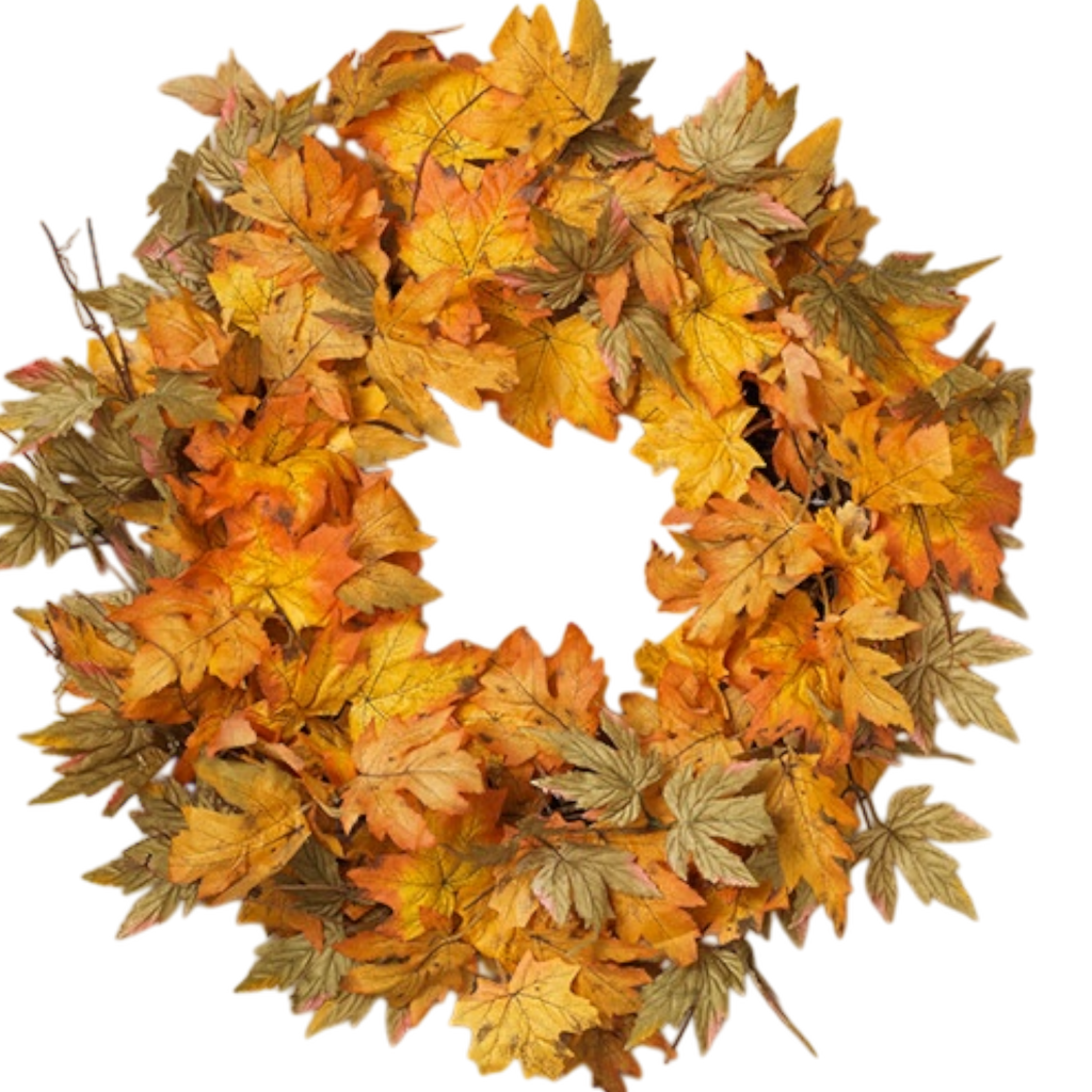 26" Harvest Maple Leaf Wreath
