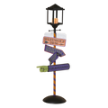 Halloween Street Lamp Sign Post