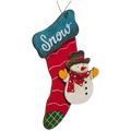 Snowdrift's Stocking Magic: Hand-Painted Plywood Ornament