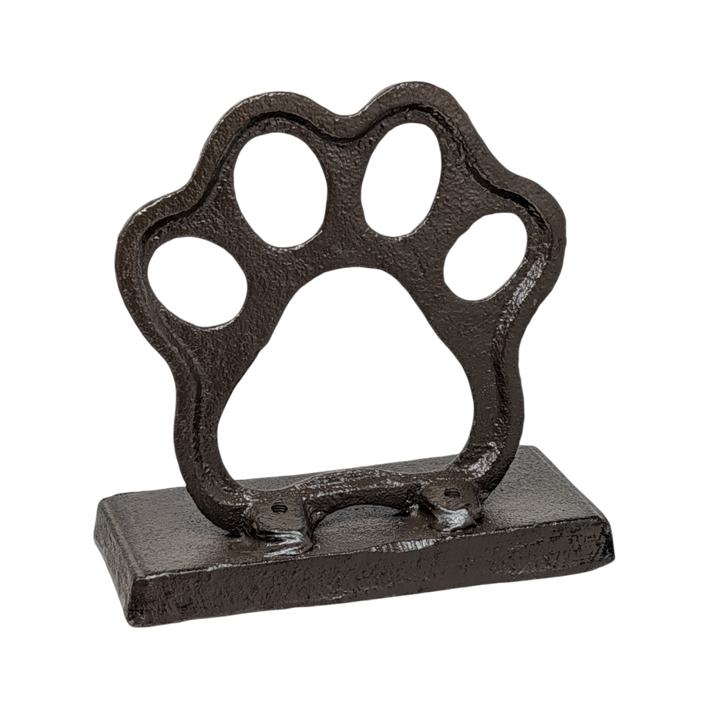 Cast Iron Paw Print Stocking Holder - Charcoal