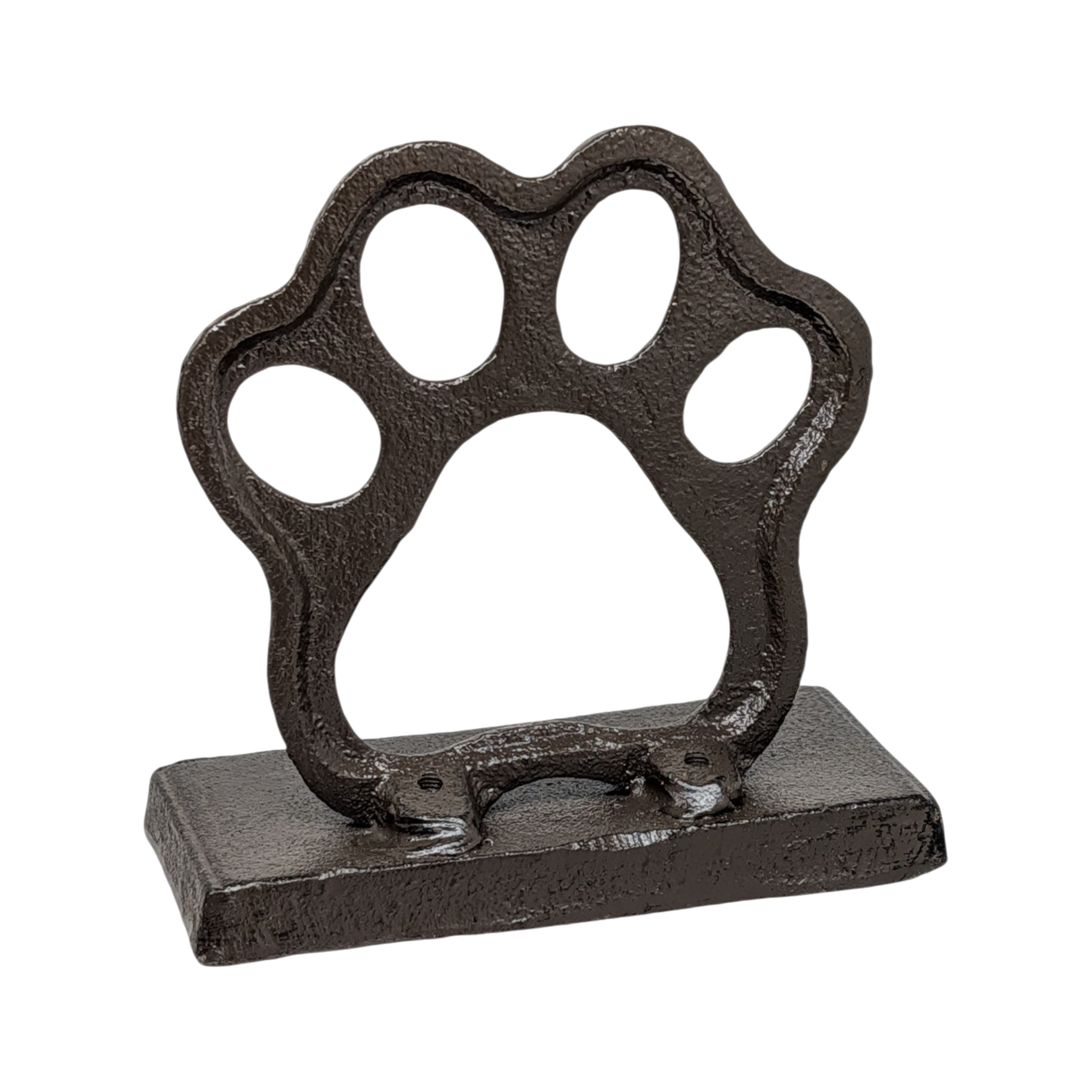 Cast Iron Paw Print Stocking Holder - Charcoal