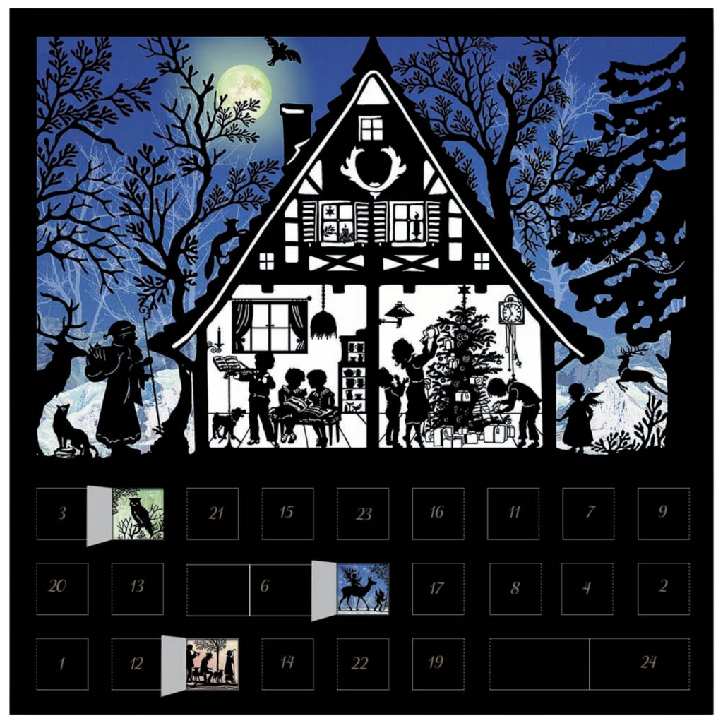 Warmth Within, Wonder Without: The Heart of Home at Christmas Silhouette Advent Card