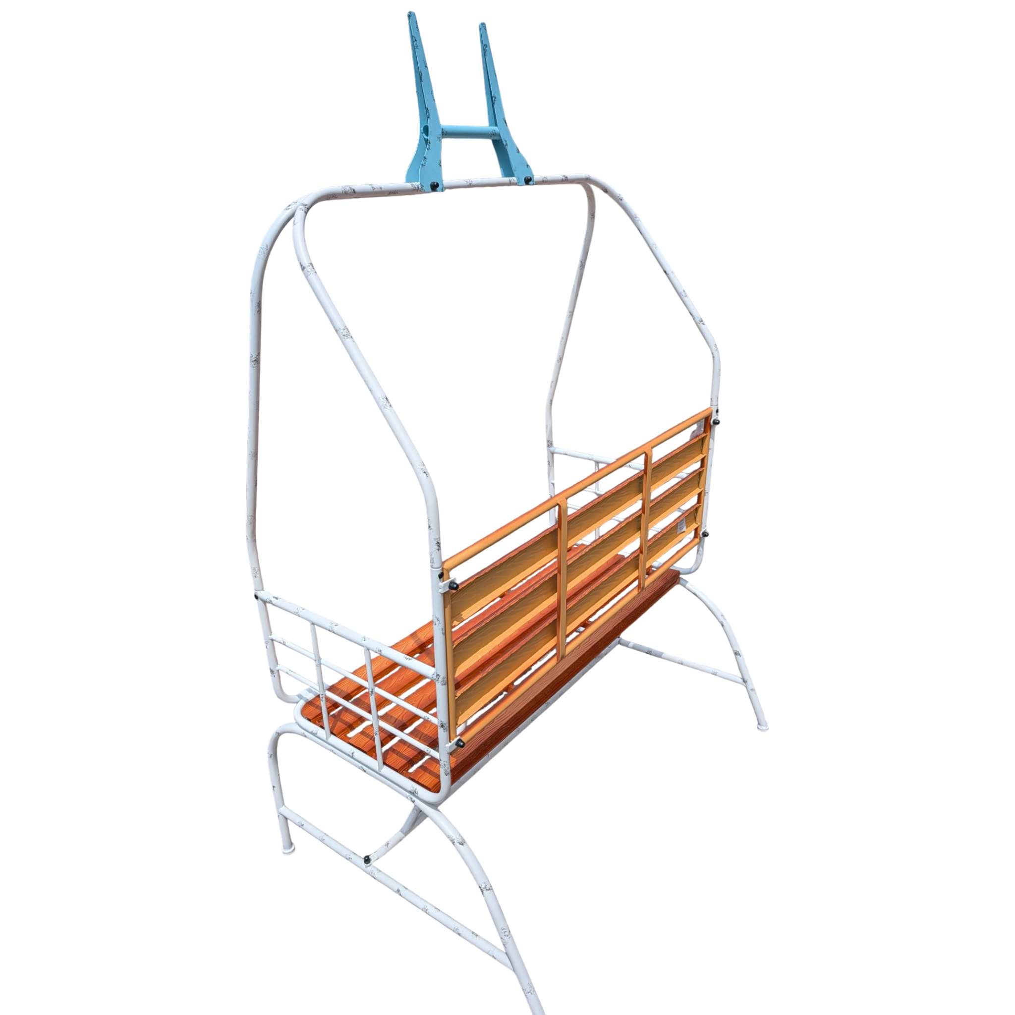 Metal Outdoor Gondola Bench - 6 Feet Tall