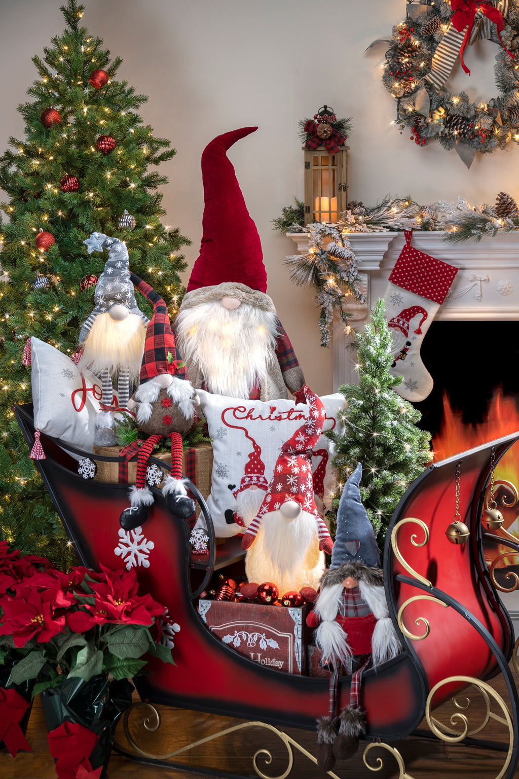 55'' Metal Sleigh with Snowflake Design