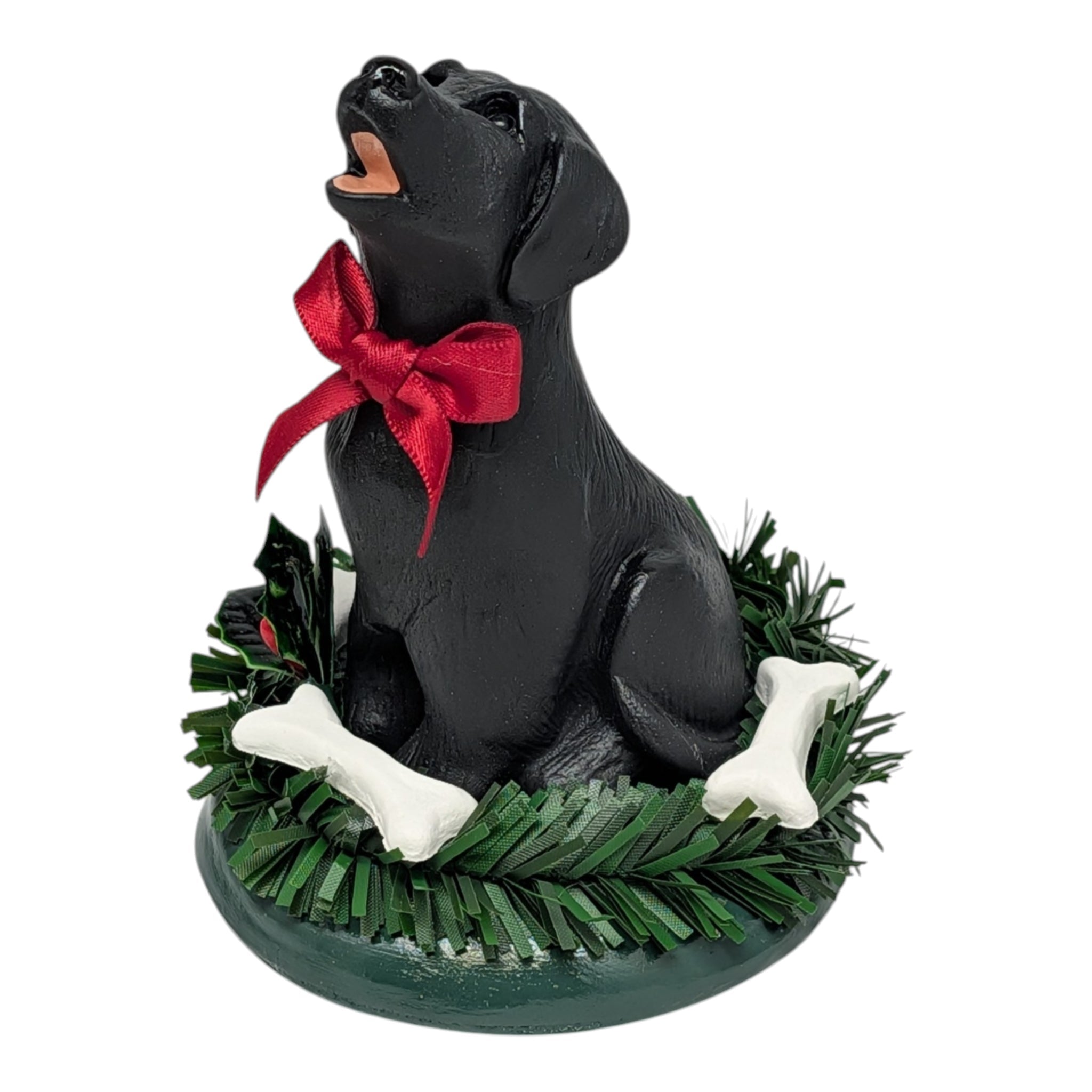 Byers' Choice Dogs - Black Labrador in Wreath
