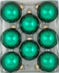 Christmas By Krebbs 2 5/8 Glass Balls - Gold Caps - Emerald Green 8 Pack