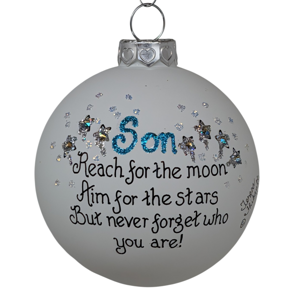 Christmas Keepsake Glass Ornament - Son - Reach for the Moon