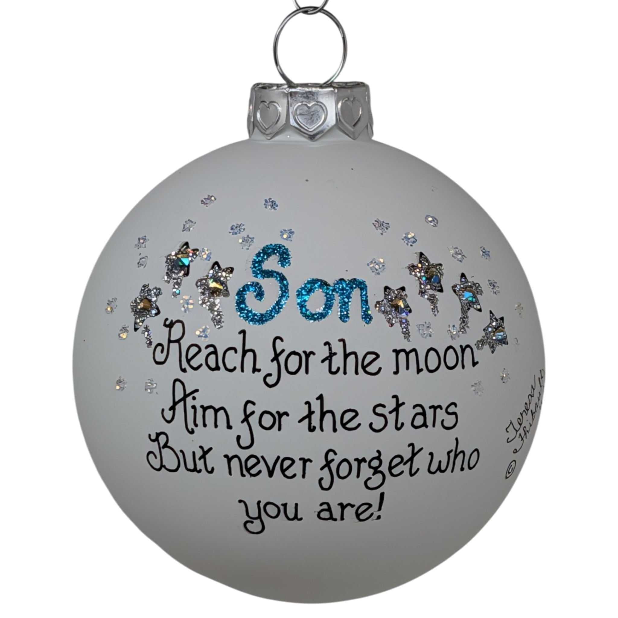 Christmas Keepsake Glass Ornament - Son - Reach for the Moon