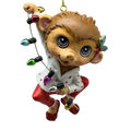 Festive Jungle Monkey Pajama Ornament