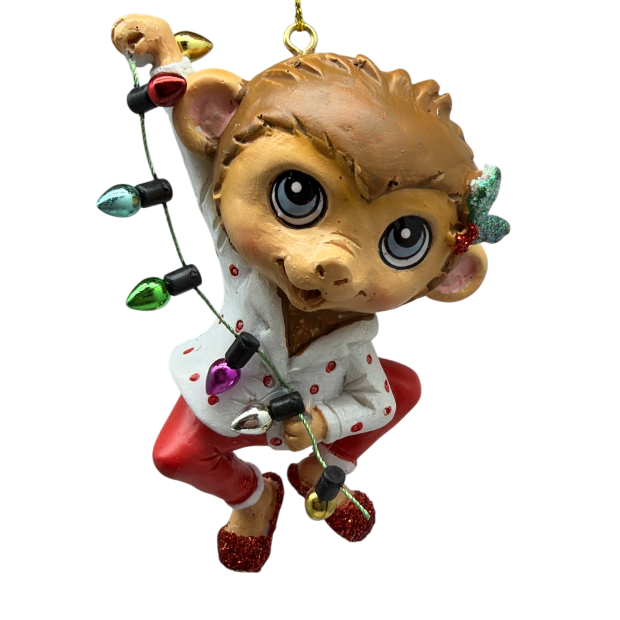 Festive Jungle Monkey Pajama Ornament