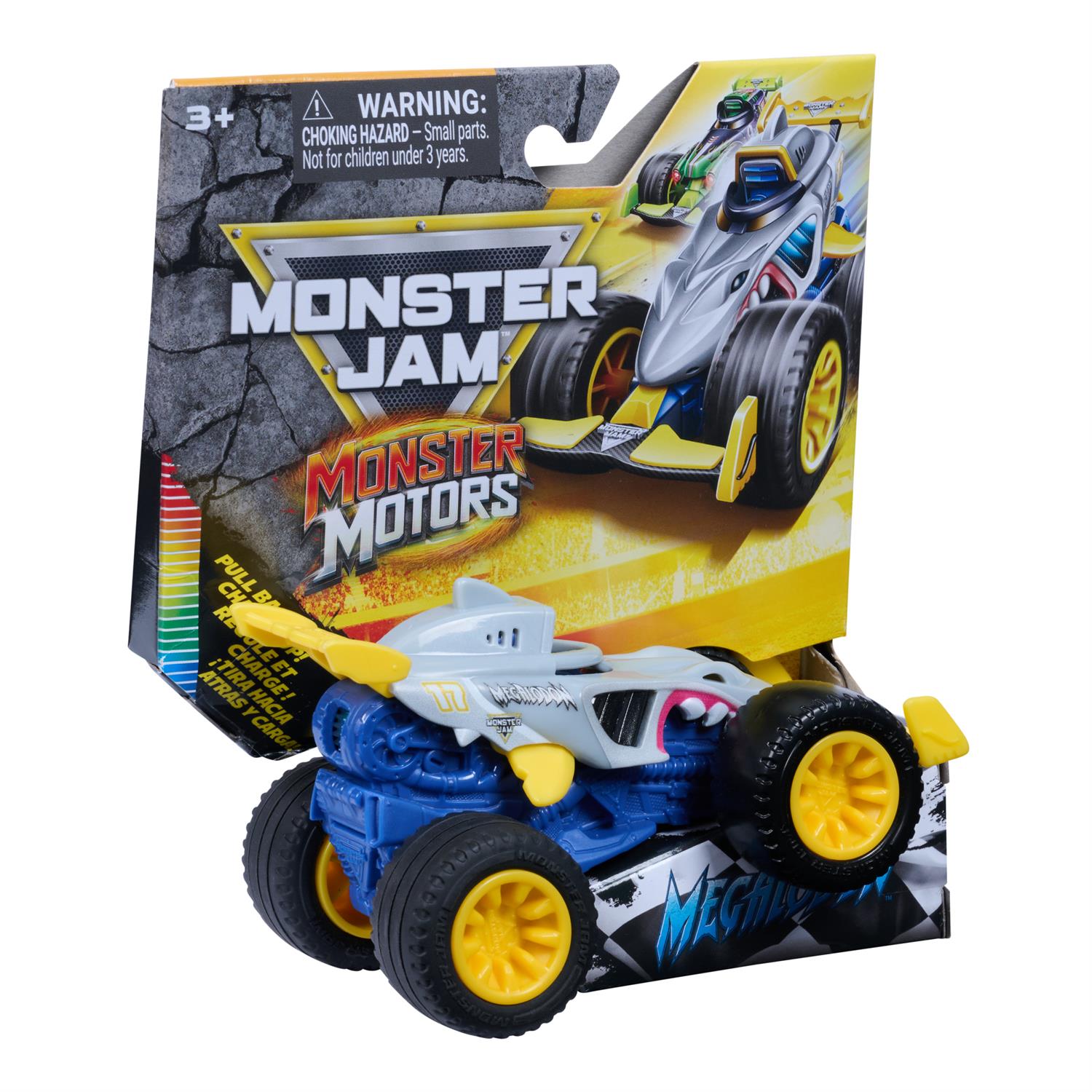 Monster Jam Monster Motors, 1:64 Rev Up Monster Truck -Megalodon