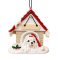 Ceramic Doghouse Ornament - Maltese