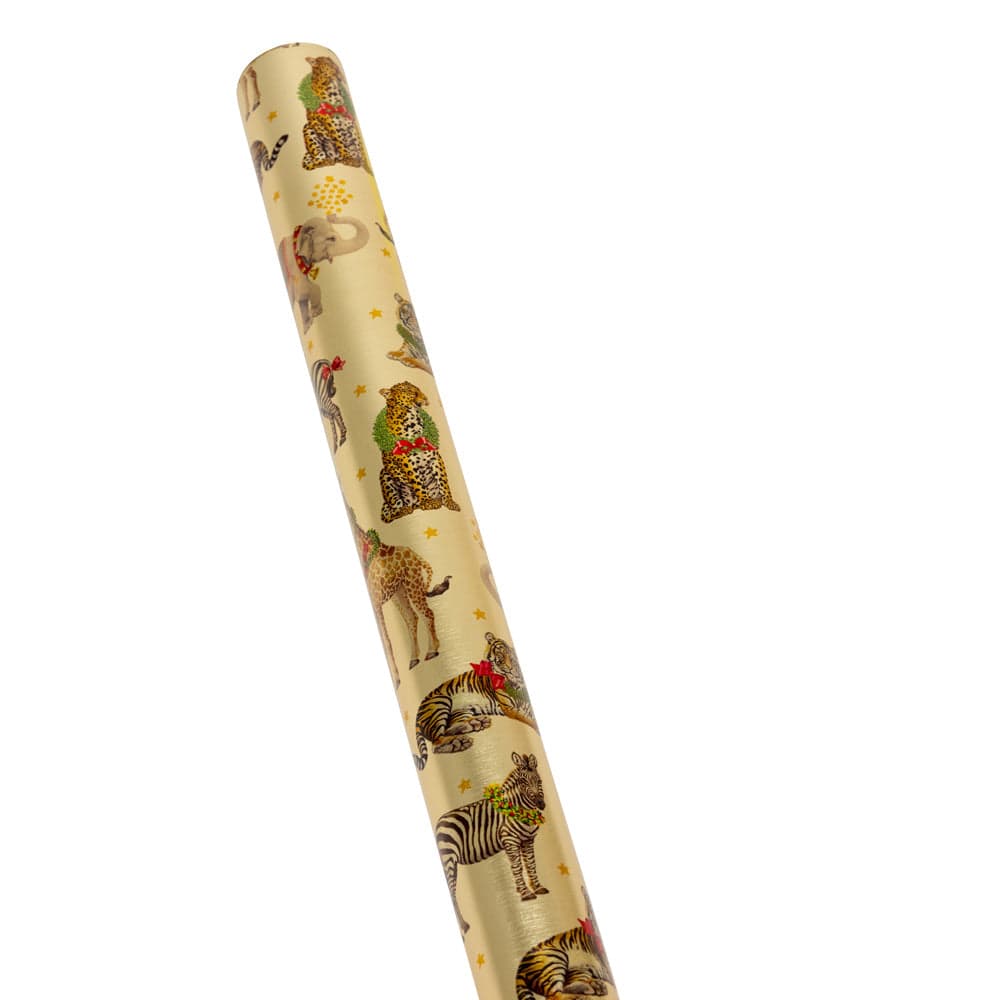 Wild Christmas Gold Foil Embossed Gift Wrapping Paper - 30" x 8' Roll