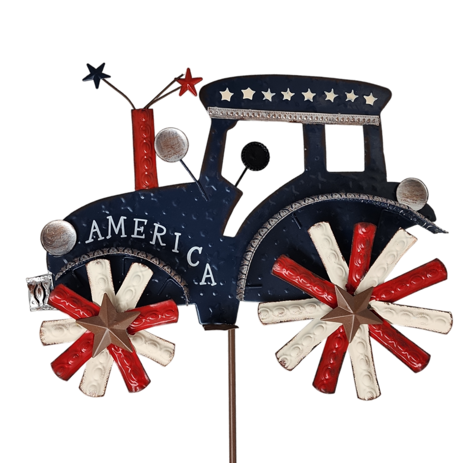 Patriotic Tractor 36 Inch Wind Spinner -